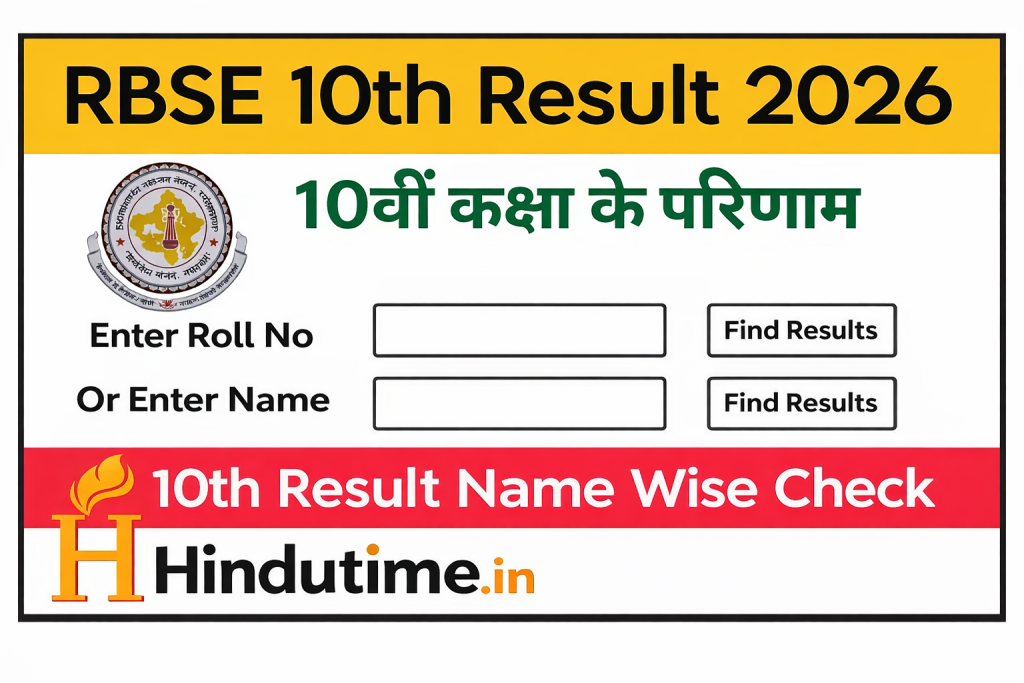 10th Result 2026 Rajasthan Bord : Roll Number से सीधे चेक करें, hindutime.in पर मिलेगा Direct Link image 30